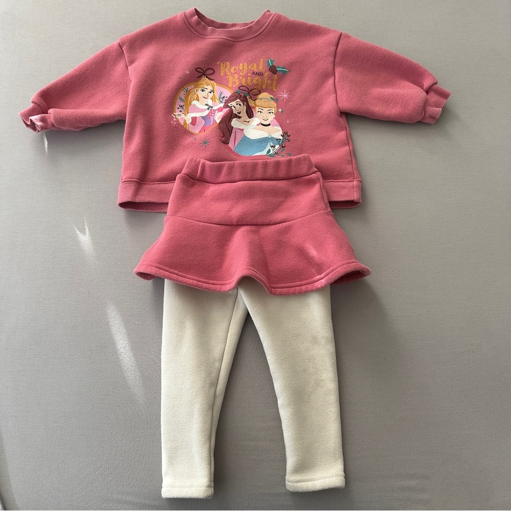 Toddler Disney Princess Print Sweatshirt and Skirted Leggings Set
